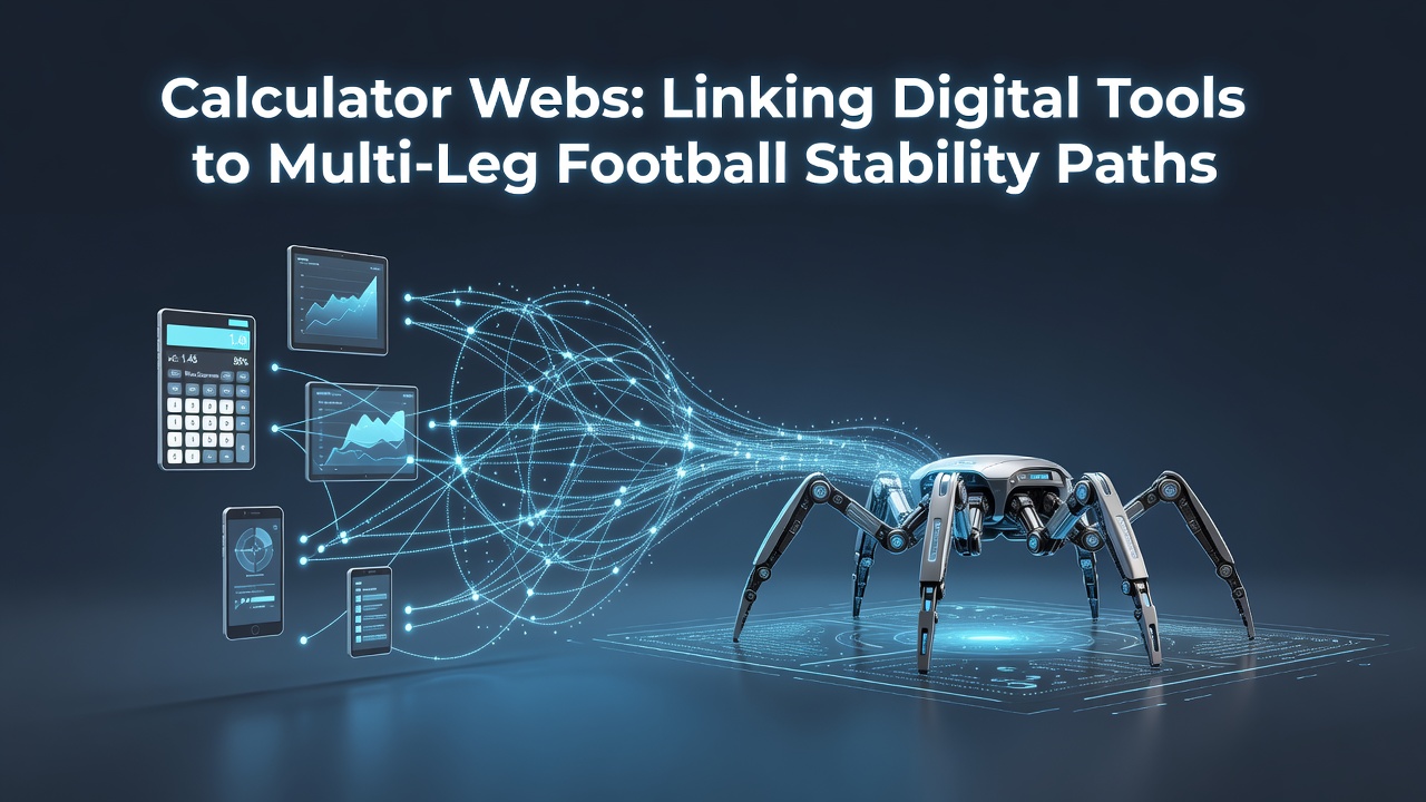 Screenshot of web calculator showing stake allocation across four football matches with variance indicators