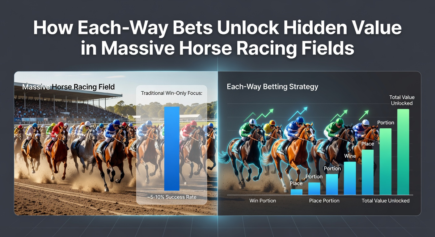 Close-up of a bookmaker's board showing extended each-way place terms for a 32-runner race, with odds highlighted for mid-range contenders