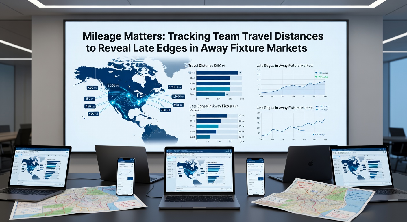Data visualization showing travel distance versus away performance decline in soccer leagues