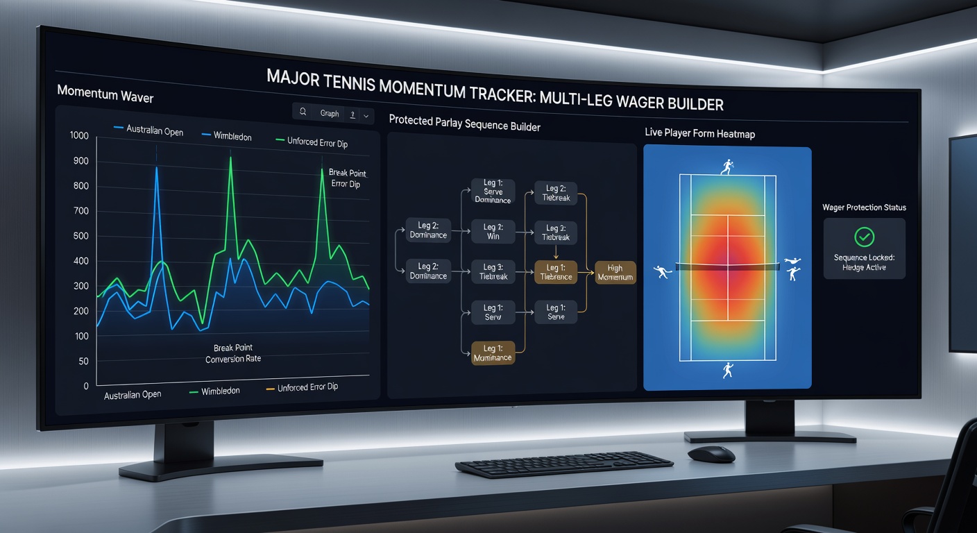 Detailed tennis match statistics displayed on a digital screen during a major tournament