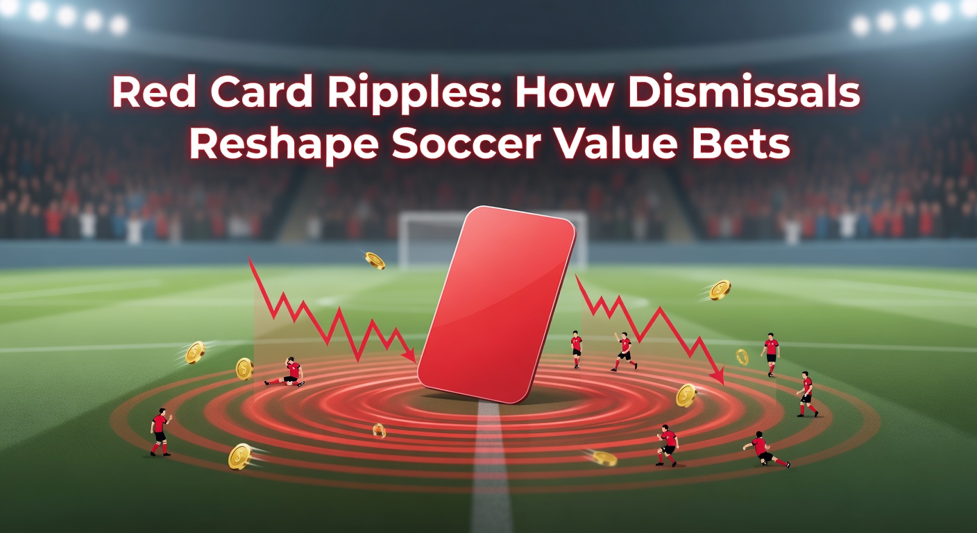 A referee issuing a red card during an intense soccer match, capturing the moment of player dismissal and crowd reaction