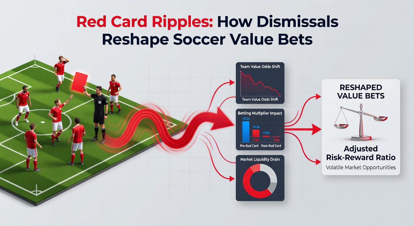 Soccer betting odds screen showing dramatic shifts after a red card, highlighting value opportunities in live markets