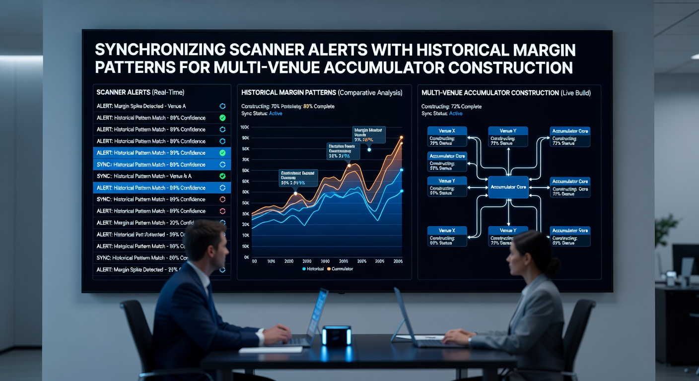 Historical margin charts overlaid with scanner alert markers for accumulator planning across betting venues