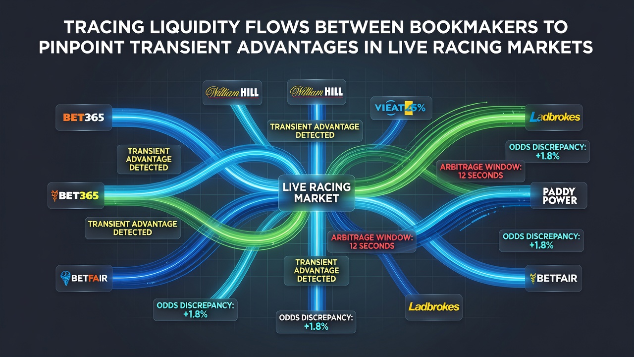 Chart showing odds divergence across bookmakers during a live race