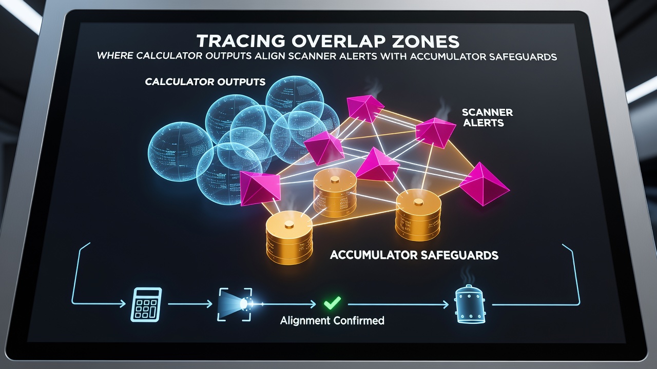 Screenshot of software interface displaying aligned calculator and scanner data points